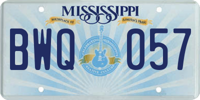 MS license plate BWQ057