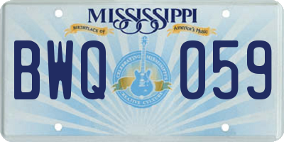 MS license plate BWQ059
