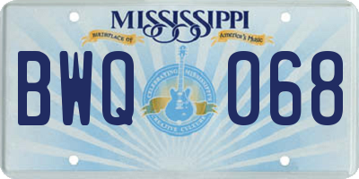 MS license plate BWQ068