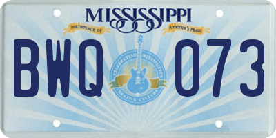 MS license plate BWQ073