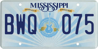 MS license plate BWQ075