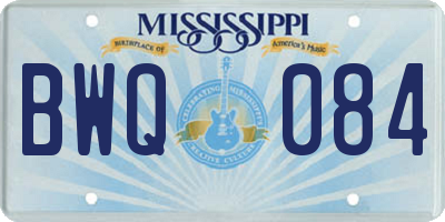 MS license plate BWQ084