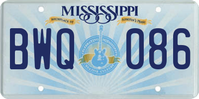 MS license plate BWQ086