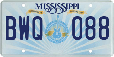 MS license plate BWQ088