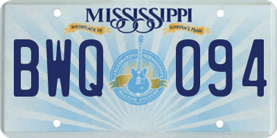 MS license plate BWQ094