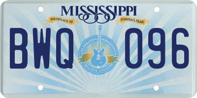 MS license plate BWQ096