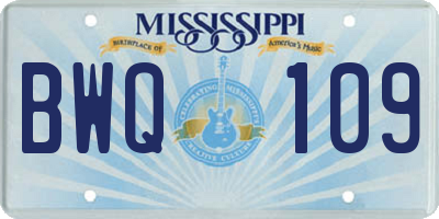 MS license plate BWQ109