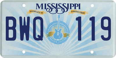 MS license plate BWQ119