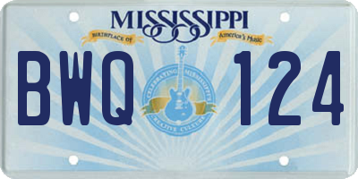 MS license plate BWQ124