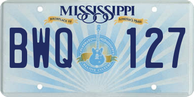 MS license plate BWQ127