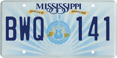 MS license plate BWQ141