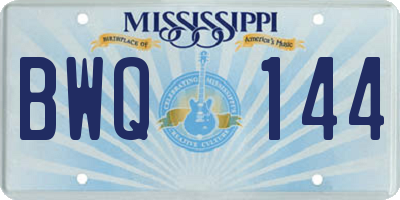 MS license plate BWQ144