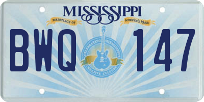 MS license plate BWQ147