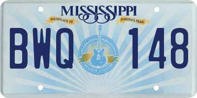 MS license plate BWQ148