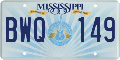 MS license plate BWQ149