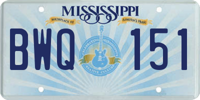 MS license plate BWQ151