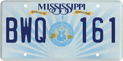 MS license plate BWQ161