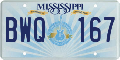 MS license plate BWQ167