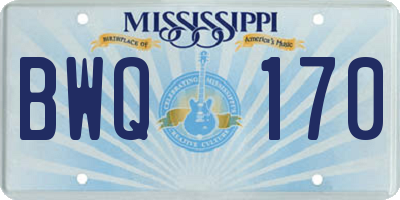 MS license plate BWQ170