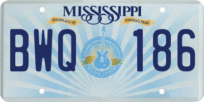 MS license plate BWQ186