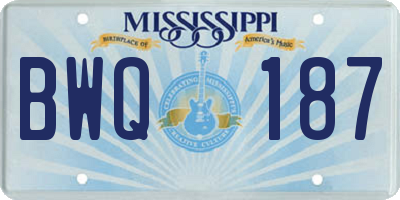 MS license plate BWQ187