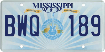 MS license plate BWQ189