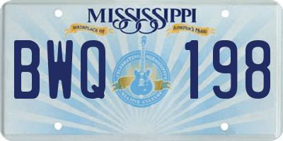MS license plate BWQ198