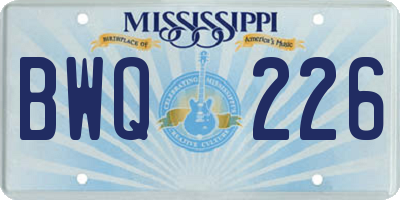 MS license plate BWQ226