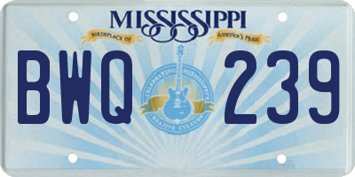 MS license plate BWQ239