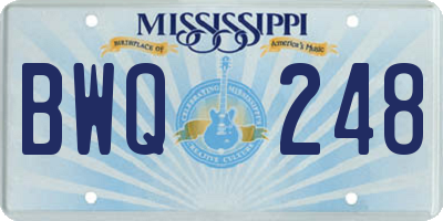 MS license plate BWQ248