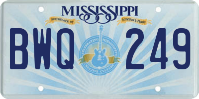 MS license plate BWQ249