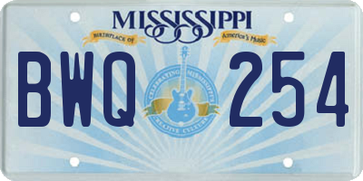 MS license plate BWQ254