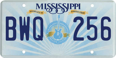 MS license plate BWQ256