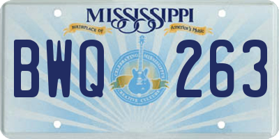 MS license plate BWQ263