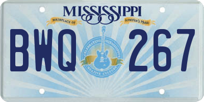 MS license plate BWQ267