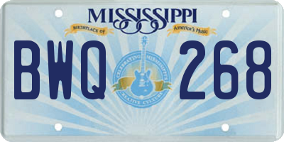 MS license plate BWQ268