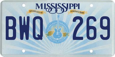 MS license plate BWQ269