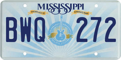 MS license plate BWQ272