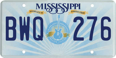 MS license plate BWQ276