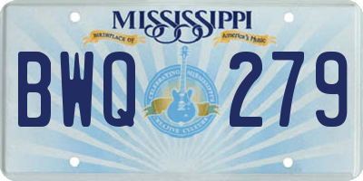 MS license plate BWQ279