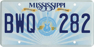 MS license plate BWQ282