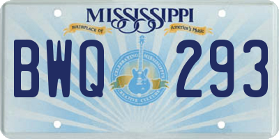 MS license plate BWQ293
