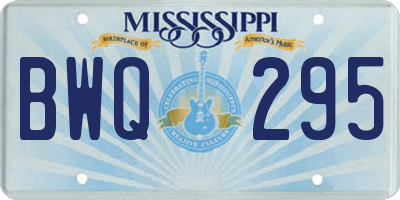 MS license plate BWQ295