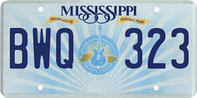 MS license plate BWQ323
