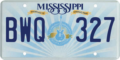 MS license plate BWQ327