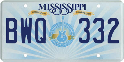 MS license plate BWQ332