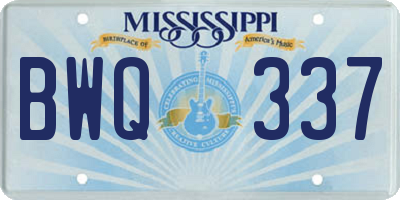 MS license plate BWQ337