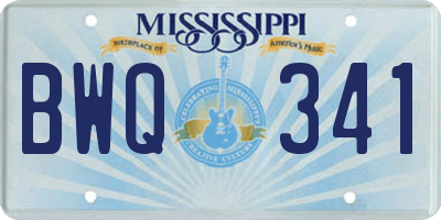 MS license plate BWQ341