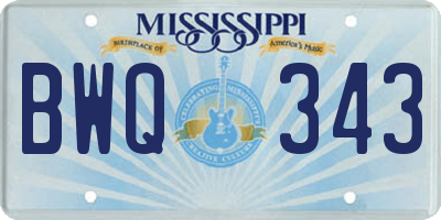 MS license plate BWQ343