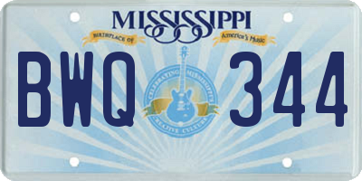 MS license plate BWQ344